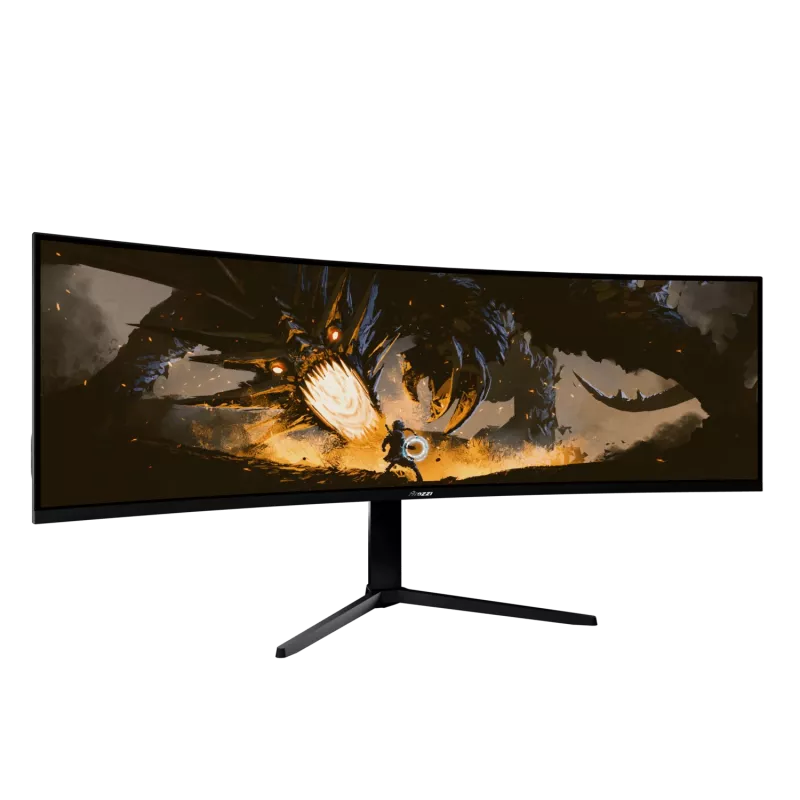 49-calowy zakrzywiony monitor LED Arozzi Nova — 5120 x 1440 Dual QHD, panel VA, 4 ms, koncentrator USB, VESA
