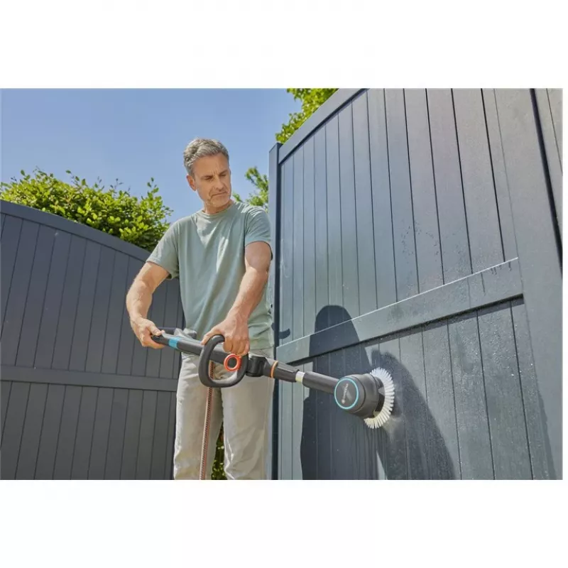 GARDENA Disc Brush Soft, do akumulatorowego multiczyszczacza AquaBrush, szczotka myjąca (szary/turkusowy)