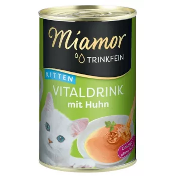 Płynny przysmak dla kota Miamor MIAMOR Trinkfein Kitten Vitaldrink z kurczakiem 135 ml, bezzbożowy, płynny mięsny przysmak