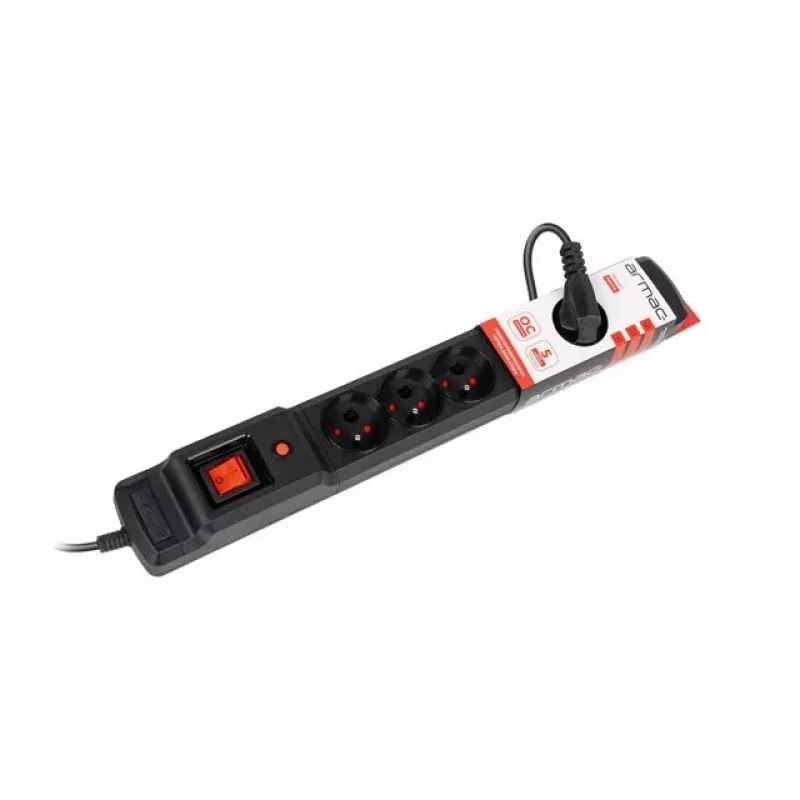 Listwa zasilająca ARMAC Multi M6 ochronnik przepięciowy, 6 gniazd, kabel 10 m, czarna