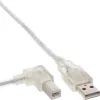 Kabel USB Microconnect USBAB5ANGLED-L USB 2.0 5 m USB A USB B Biały