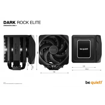 be quiet! Dark Rock Elite Chłodnica powietrza procesora 13.5 cm Czarny 1 szt.