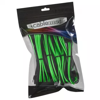 Zestaw przedłużaczy kabli CableMod CM-CAB-CKIT-N86KKLG-R — 8+6-pinowe przedłużenia zasilania, czarno-zielone