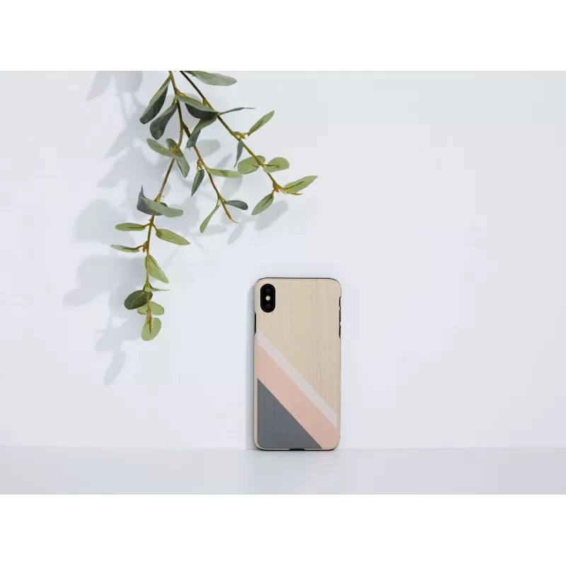 Etui na smartfon man and wood do iPhone XS Max — różowy garnitur, czarne