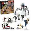 LEGO Star Wars Clone Trooper & Battle Droid Battle Pack Building Toys for Kids with Speeder Bike Vehicle 4 Minifigures and 5 figurki Gifts for Boys