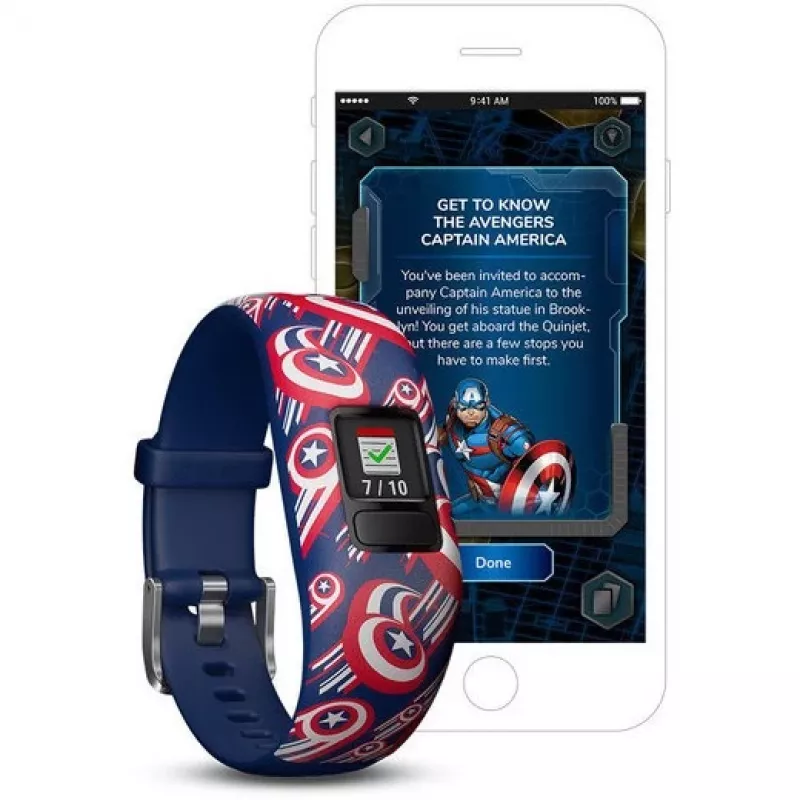 Garmin vivofit jr. 2 Marvel Captain America Kids Activity Tracker dla dzieci