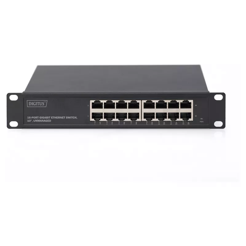 Switch sieciowy DIGITUS 10 cali Gigabit Ethernet 16-portowy Unmanaged (moduł rackowy)