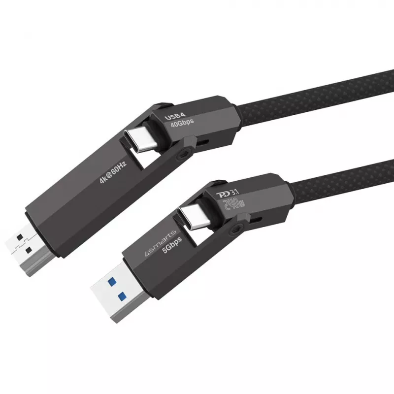 Kabel USB4 HDMI 4smarts ComboCord 240W 1.5 m – USB4 na HDMI, zasilanie 240W, długość 1,5m