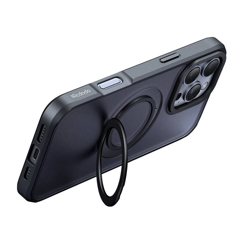 Ochronne etui MagSafe Mcdodo PC-4933 do iPhone 16 Pro Max z wbudowaną podstawką, czarne