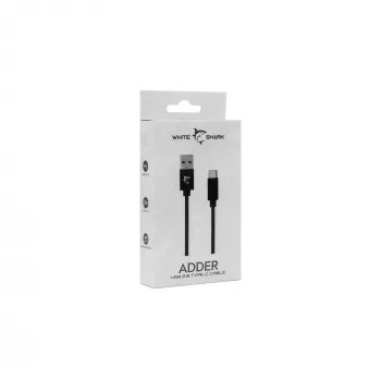 Kabel USB na USB-C White Shark Adder 2 m — kabel do ładowania i przesyłania danych, biały