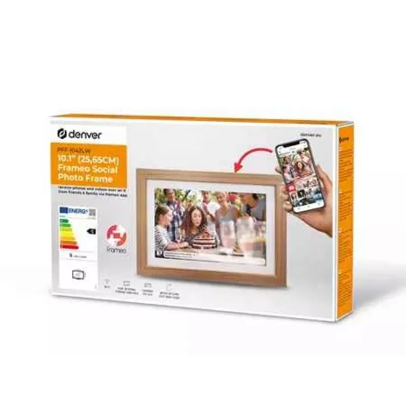 Denver ramka cyfrowa z FRAMEO 10,1 16 GB jasne drewno