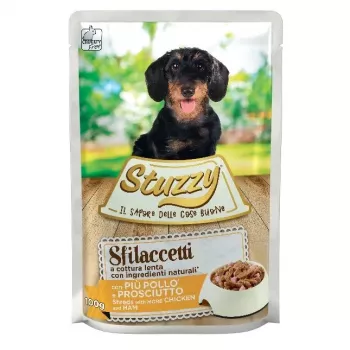 STUZZY Sfilaccetti Kurczak z szynką - mokra karma dla psów - 100g