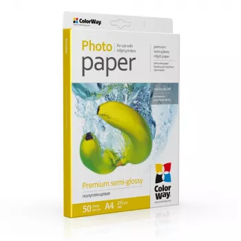 Papier fotograficzny ColorWay, 50 arkuszy | 255 g/m² | A4 | Premium półbłyszczący