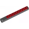 Bachmann 19'' 2m 8x Schuko H05VV-F 3G 1.00mm² przedłużacz zasilania 8 gniazd AC Czarny, Czerwony