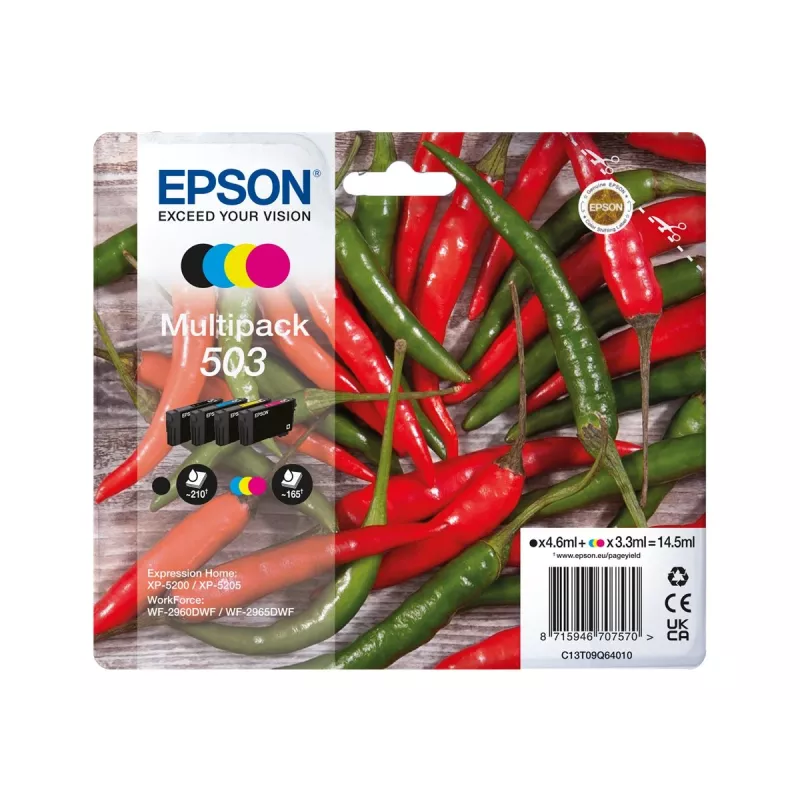 Epson 503 wkład atramentowy 4 szt. oryginalny standardowa wydajność czarny, cyjan, magenta, żółty