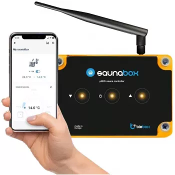 saunaBox pro I/O module WiFi sauna controller by bleBox, model 42387