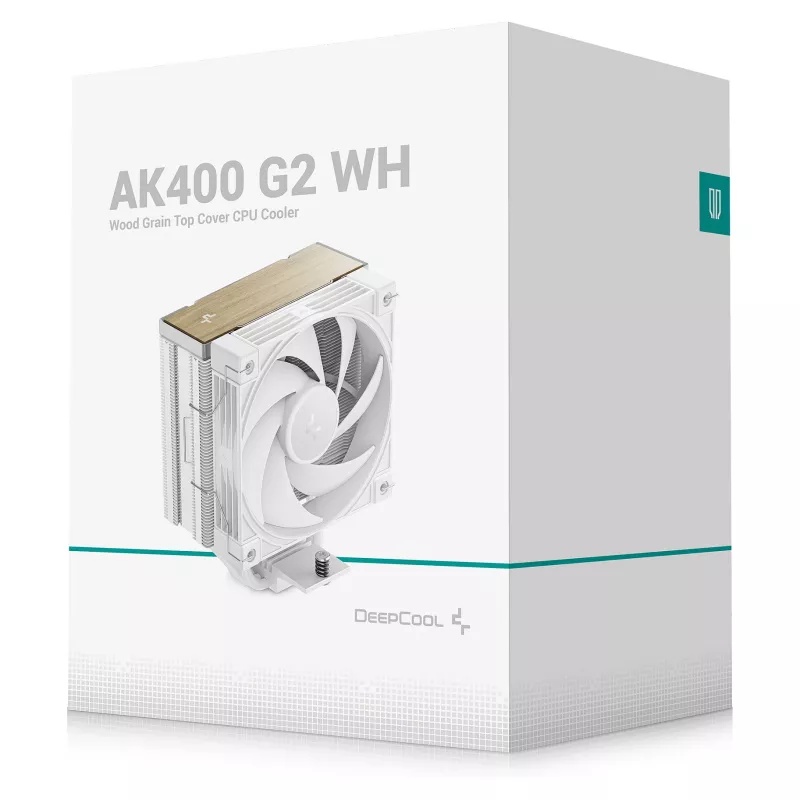 Chłodzenie powietrzne DeepCool AK400 G2 WH, wentylator 120 mm, maks. ciśnienie powietrza 3,33 mmH2O, 92×132×156 mm, biały