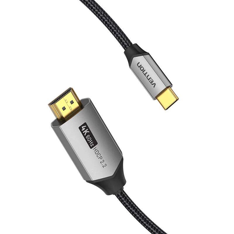 Kabel Vention USB-C na HDMI CRBBH — 2 m, 4K@60 Hz, czarny, USB-C na HDMI