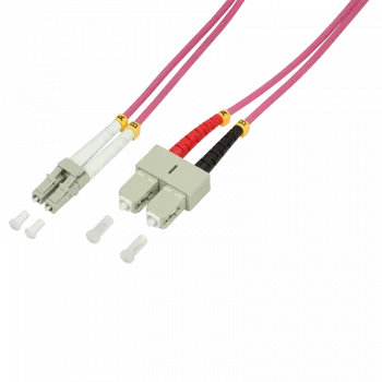 Logilink - kabel krosowy - LC wielomodowy (M) na SC wielomodowy (M) - 2 m - światłowód - 50/125 mikrometra - OM4 - bezhalogenowy - wrzosowy fiolet (FP4LS02)