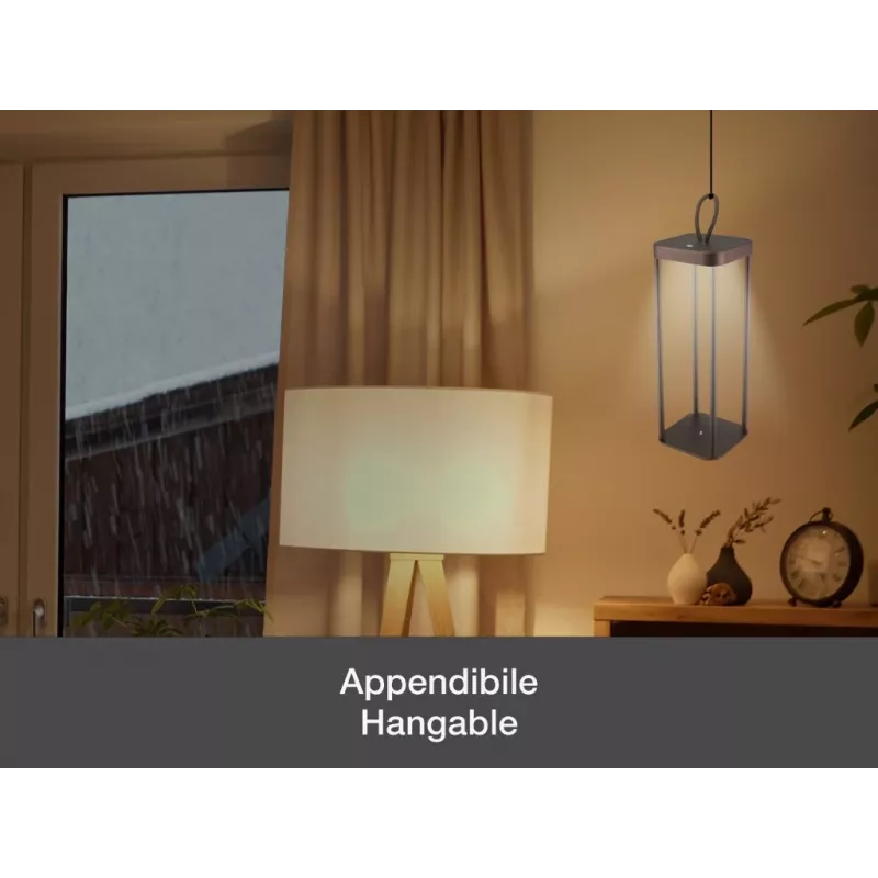 Lampa akumulatorowa Beper P207ILI102 w wykończeniu Corten, przenośna lampa zasilana bateriami
