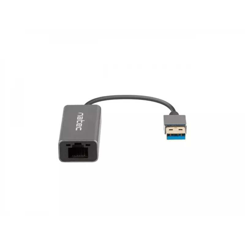 Koncentrator USB NATEC Cricket USB 3.2 Gen 1 Type-A z RJ-45 Ethernet 1000 Mbit/s, obudowa aluminiowa, czarny