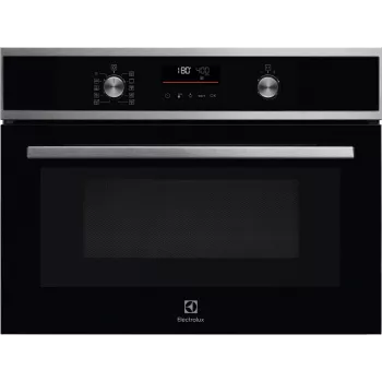 Piekarnik do zabudowy Electrolux EVL6E49X, kompaktowy 45 cm, metal, czarny, CombiQui