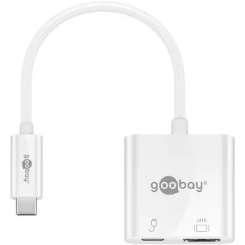 Goobay USB-C™ Multiport Adapter HDMI, Biały, 0,145 m - rozszerza urządzenie USB-C™ o złącze HDMI™ (62110)