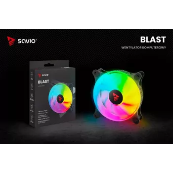 Wentylator obudowy SAVIO Blast 120mm ARGB PWM - Czarny