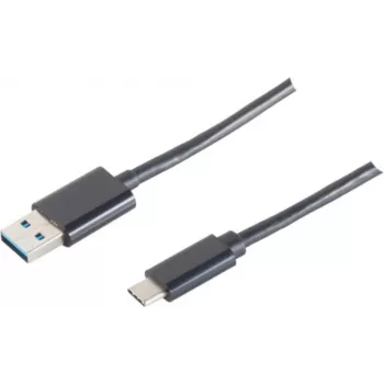 Kabel USB S/CONN 14-10006 USB 3.2 Gen 1 1m USB A USB C czarny