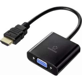Renkforce RF-4531578 Adapter kablowy HDMI VGA - 3,5 mm Czarny (RF-4531578)