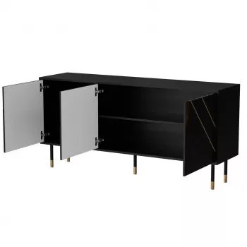 Cama 3D MOUNTAIN komoda 154x40x72 czarny + złoty