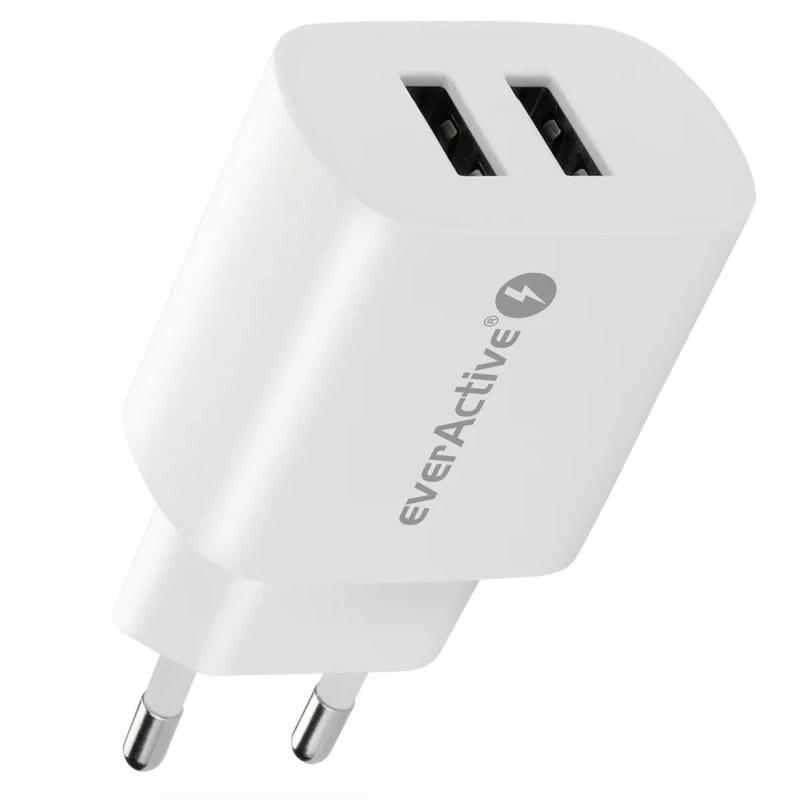 ŁADOWARKA SIECIOWA 2X USB 2,4A 12W BIAŁA