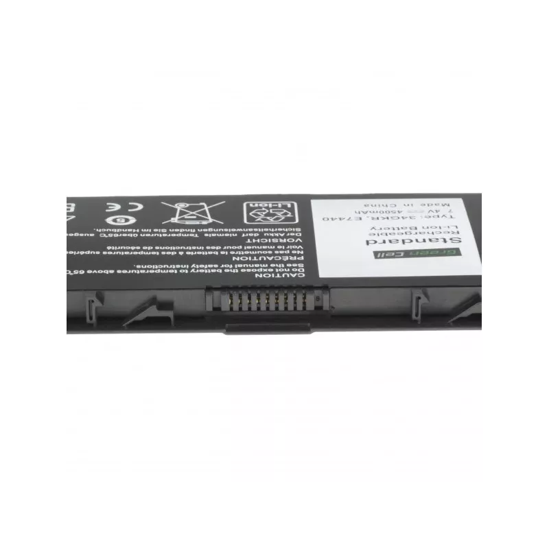 Bateria zielony Cell DE93 do DELL Latitude E7440, Li‑Ion 7,4 V 4500 mAh, 4 ogniwa, czarna