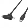 Kabel USB HYPER HyperJuice USB 2.0 1,5 m USB-C USB-C/Lightning Czarny