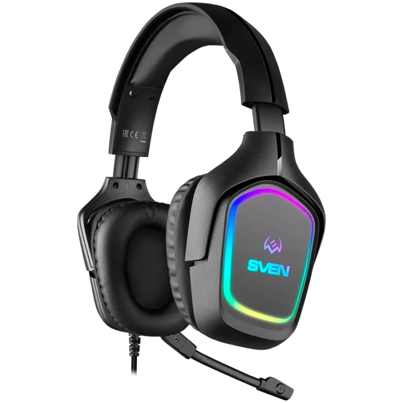 Słuchawki gamingowe z mikrofonem AP-U750MV, czarne (USB, RGB)