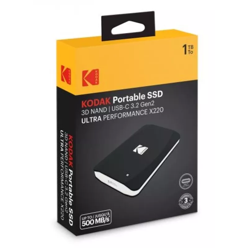 Dysk SSD Kodak 1TB przenośny 2,5 cala 3.2Gen2 X220