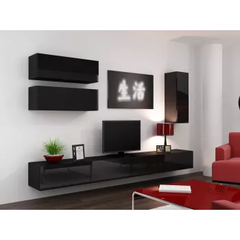 Cama stojak TV VIGO 140 30/140/40 czarny/czarny połysk