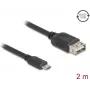 Kabel USB DELOCK 81519 — USB 2.0, Micro‑USB B na USB A, 2 m, czarny