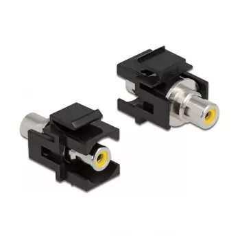 Moduł Keystone DeLOCK 86740 Płaski Czarny RCA