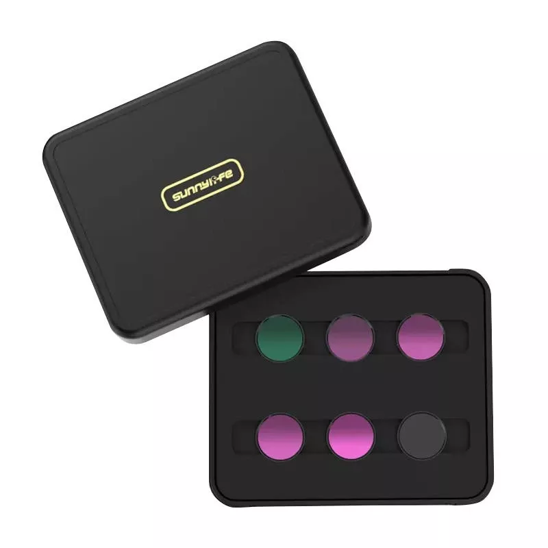 Zestaw 6 filtrów Sunnylife do Insta360 GO 3/2 — MCUV, CPL, ND4, ND8, ND16, ND32
