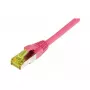 Kabel krosowy RJ45, CAT6A 500MHz, 0,15m, magenta, S-STP(S/FTP), TPE/LSZH(Ultraflex), AWG26, z kablem surowym kat.7, Synergy 21 (S217698)