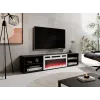 szafka RTV POLO 180x33x39 czarny + kominek biały