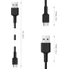 Kabel USB-C do USB-A Aukey CB-CA2, oplot nylonowy, Quick Charge 3A, 1 m