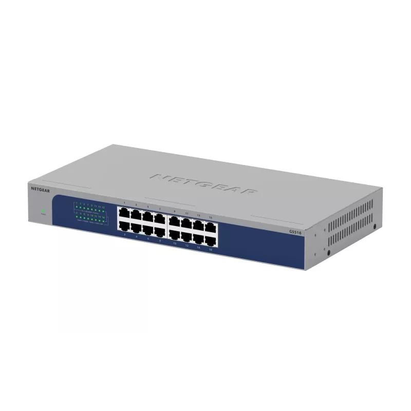 NETGEAR GS516-300EUS przełącznik sieciowy Niezarządzalny Gigabit Ethernet (10/100/1000) Szary