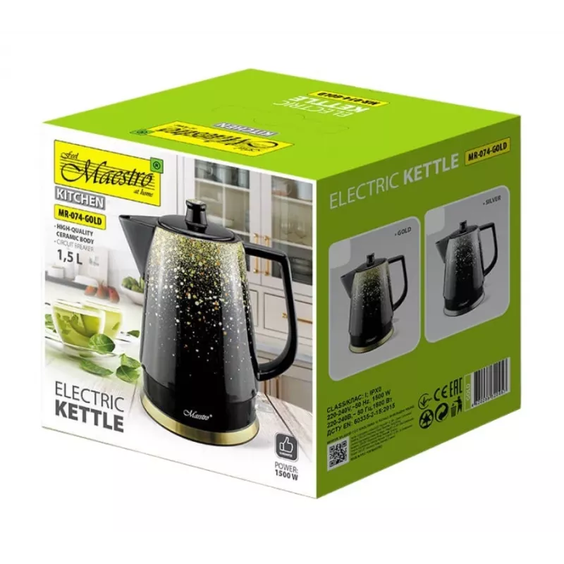 Czajnik elektryczny ceramiczny MAESTRO MR-074-SILV