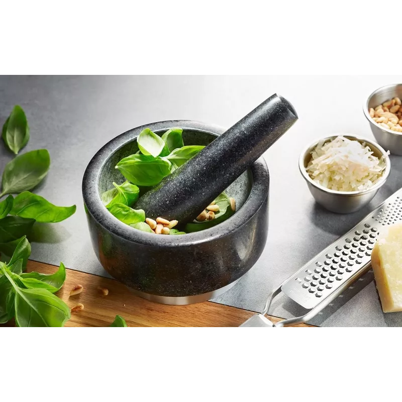 Moździerz GEFU 35300 Czarna stal nierdzewna Granit 14 cm