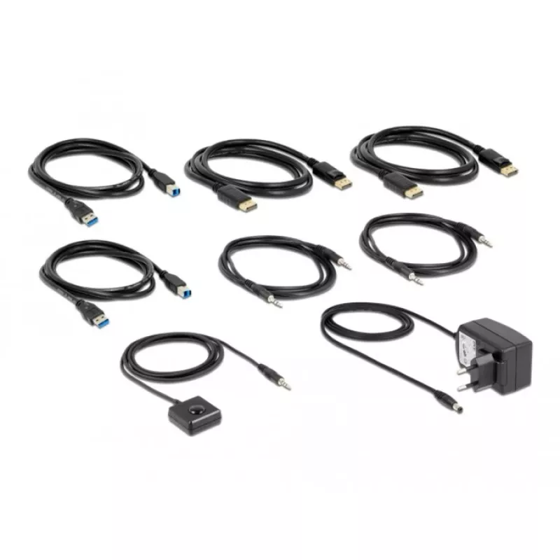 Przełącznik KVM DeLOCK DisplayPort 1.4 8K 60Hz USB Audio