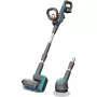 akumulatorowy wielofunkcyjny środek czyszczący AquaBrush Universal 18V P4A, czyścik do twardych podłóg Szary/turkusowy, akumulator Li-Ion 2,5Ah P4A, POWER FOR ALL ALLIANCE