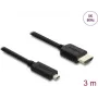 Kabel HDMI DELOCK 81692 — 3 m, HDMI Typ A (Standard) na HDMI Typ D (Micro), 48 Gbit/s, do 7680×4320, pozłacane styki, czarny