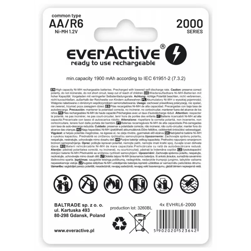 Everactive EVHRL6-2000 akumulator AA niklowo-wodorkowy (NiMH)